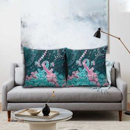 Hereditary Cancer Awareness Pillow Cover Hope Ribbon With Aussie Teal Duncan Coral DT05
