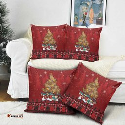 Funny Kiwi Bird Xmas Tree Pillow Cover New Zealand Tribal Christmas Spirit LT9