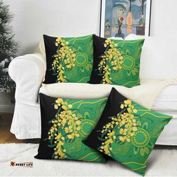 Australia Golden Wattle Pillow Cover Aussie Native Flowers Indigenous Art LT14
