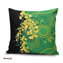 Australia Golden Wattle Pillow Cover Aussie Native Flowers Indigenous Art LT14