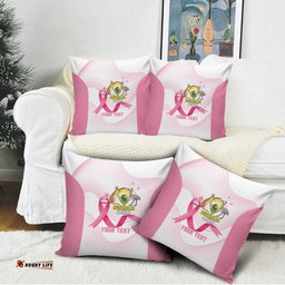 Custom Bowls Australia Breast Cancer Pillow Cover Pink Ribbon Curve Sporty LT14