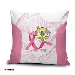 Custom Bowls Australia Breast Cancer Pillow Cover Pink Ribbon Curve Sporty LT14