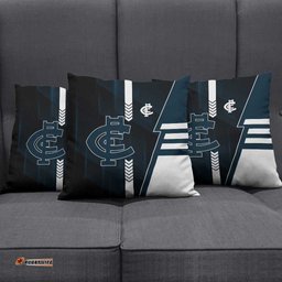 Carlton Blues Pillow Cover Modern Geometric Sports Graphic Style TS04