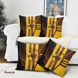 Hawthorn Hawks Pillow Cover Modern Geometric Sports Graphic Style TS04