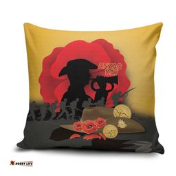 Australia Two-up Pennies ANZAC Day Pillow Cover Slouch Hat Last Post With Poppy LT14