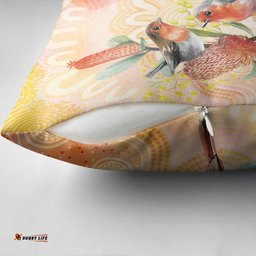 Australia Flame Robin Pillow Cover Petroica Phoenicea Banksia Indigenous Art LT14