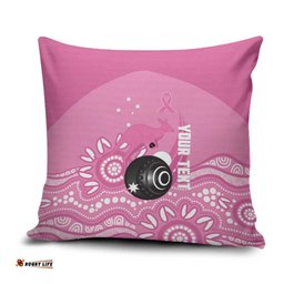 Custom Bowls Australia Breast Cancer Pillow Cover Pink Ribbon Kangaroo Aboriginal Art LT14