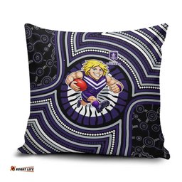 Fremantle Dockers Pillow Cover Indigenous Monochrome Dot Art Mascot Style TS04