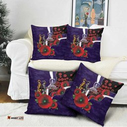 Fremantle Dockers ANZAC Personalised Pillow Cover Lest We Forget Poppy Camo LT9