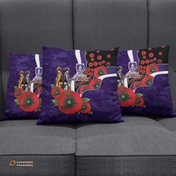 Fremantle Dockers ANZAC Personalised Pillow Cover Lest We Forget Poppy Camo LT9