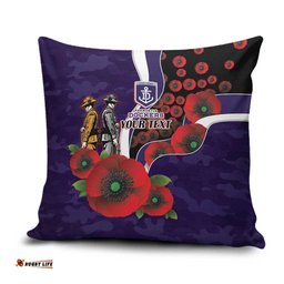 Fremantle Dockers ANZAC Personalised Pillow Cover Lest We Forget Poppy Camo LT9