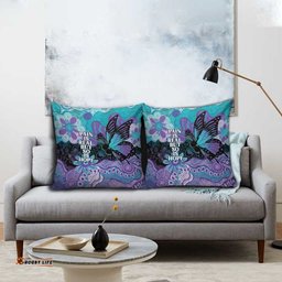 Australia Indigenous Teal Purple Contemporary Aboriginal Art Pillow Cover Hope Is Real LT7