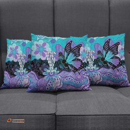 Australia Indigenous Teal Purple Contemporary Aboriginal Art Pillow Cover Hope Is Real LT7