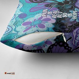 Australia Indigenous Teal Purple Contemporary Aboriginal Art Pillow Cover Hope Is Real LT7
