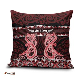 Kia Ora New Zealand Pillow Cover Maori Language Week Whero Taniko Motif LT14