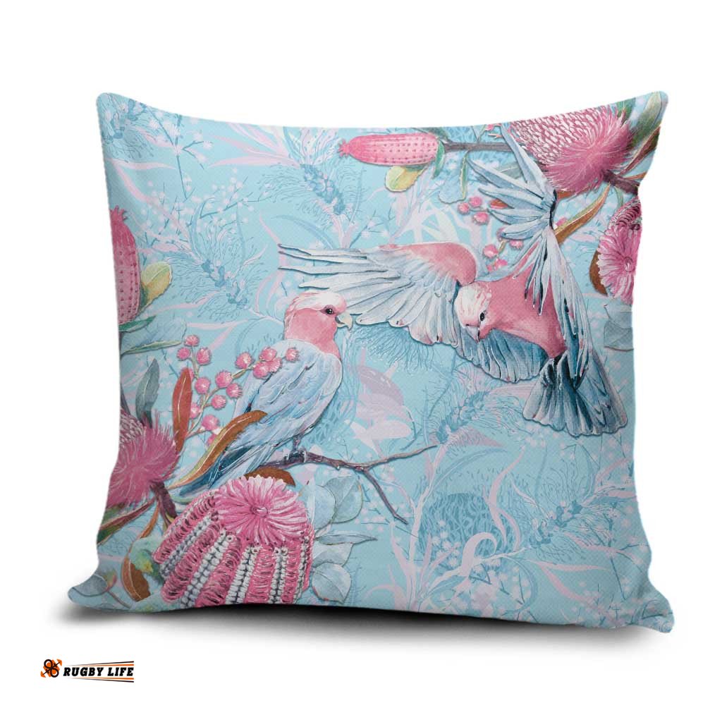 Galah Birds Australia Baby Blue & Pink Pillow Cover LT7
