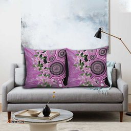Australia Boronia Pillow Cover Aussie Native Flowers Indigenous Art LT14