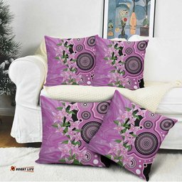 Australia Boronia Pillow Cover Aussie Native Flowers Indigenous Art LT14