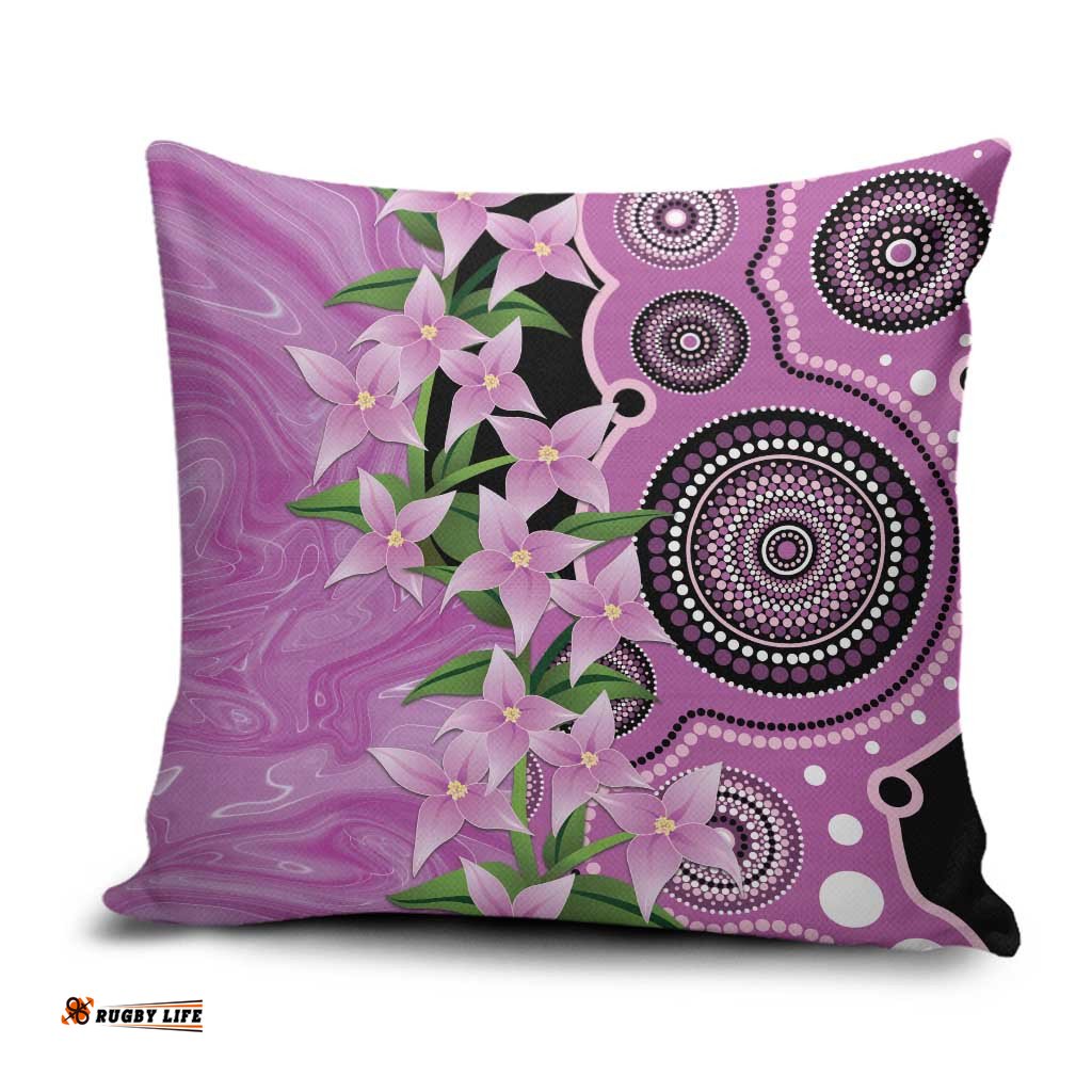 Australia Boronia Pillow Cover Aussie Native Flowers Indigenous Art LT14