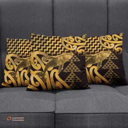 Humpback Whale Matariki New Zealand Pillow Cover NZ Maori Paikea Poutama Luxury Gold LT14