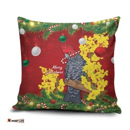 Australia Gang-gang Cockatoo Christmas Pillow Cover Callocephalon Fimbriatum Golden Wattle Red LT14