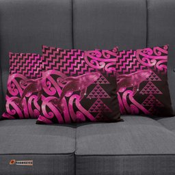 Humpback Whale Matariki New Zealand Pillow Cover NZ Maori Paikea Poutama Luxury Pink LT14