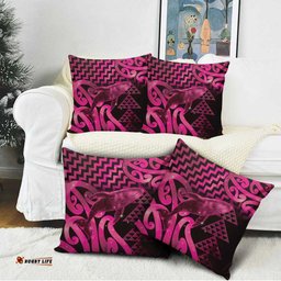 Humpback Whale Matariki New Zealand Pillow Cover NZ Maori Paikea Poutama Luxury Pink LT14