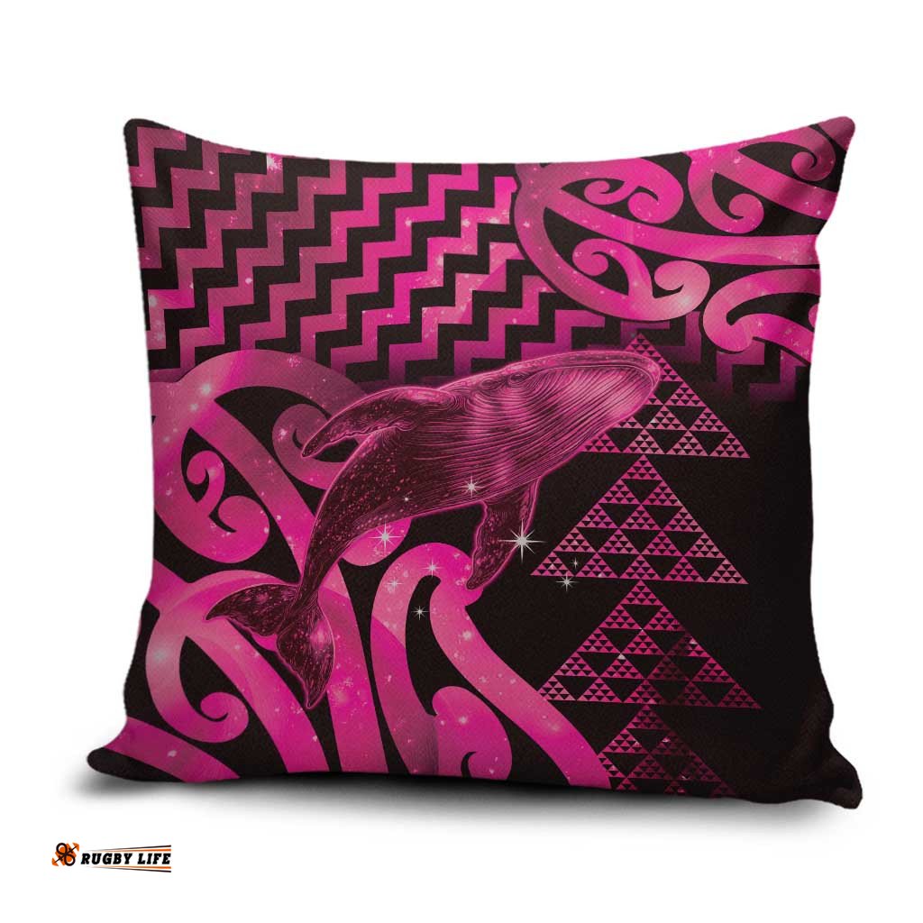 Humpback Whale Matariki New Zealand Pillow Cover NZ Maori Paikea Poutama Luxury Pink LT14