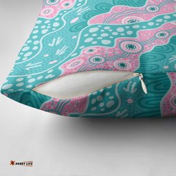 Hereditary Cancer Awareness Australia Indigenous Pillow Cover Pink and Teal LT7