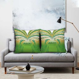 Cook Islands Rugby League Pillow Cover Avaiki Tatau Tribal Motifs White Color LT03