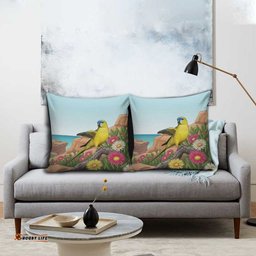 Australia Rock Parrot Pillow Cover Pigface Carpobrotus Rocky Island Vibes LT14