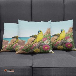 Australia Rock Parrot Pillow Cover Pigface Carpobrotus Rocky Island Vibes LT14