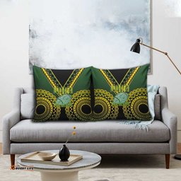 Avaiki Cook Islands Rugby Pillow Cover Kuki Airani Tatau Black LT14