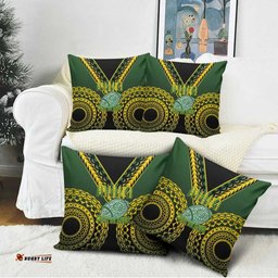 Avaiki Cook Islands Rugby Pillow Cover Kuki Airani Tatau Black LT14