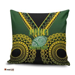 Avaiki Cook Islands Rugby Pillow Cover Kuki Airani Tatau Black LT14
