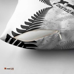 Custom New Zealand Silver Fern Football Pillow Cover Go Aotearoa Grunge White LT14