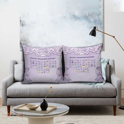 Epilepsy Awareness Alphabet Pillow Cover Purple Ribbon Butterfly Cute Style DT05
