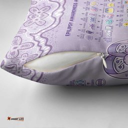 Epilepsy Awareness Alphabet Pillow Cover Purple Ribbon Butterfly Cute Style DT05