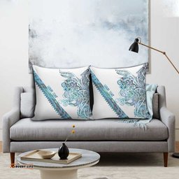 Kahui Whetu Paua shell Kowhaiwhai Taniko Personalised Pillow Cover Taniwha Maori Tribal Style LT9
