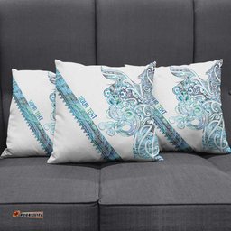 Kahui Whetu Paua shell Kowhaiwhai Taniko Personalised Pillow Cover Taniwha Maori Tribal Style LT9