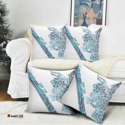 Kahui Whetu Paua shell Kowhaiwhai Taniko Personalised Pillow Cover Taniwha Maori Tribal Style LT9