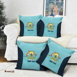 Custom Bowls Australia Pillow Cover Teal Color Curve Sporty LT14