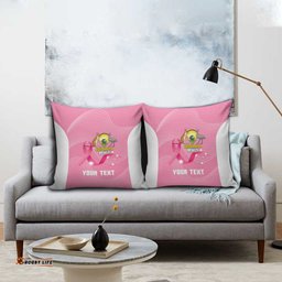 Custom Bowls Australia Breast Cancer Pillow Cover Pink Ribbon Aussie Map With Kangaroo Emu LT14