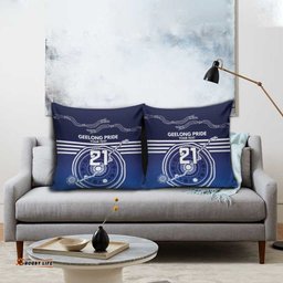 Custom Geelong Pride Pillow Cover On the Road to Glory Indigenous Aboriginal LT9