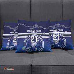Custom Geelong Pride Pillow Cover On the Road to Glory Indigenous Aboriginal LT9