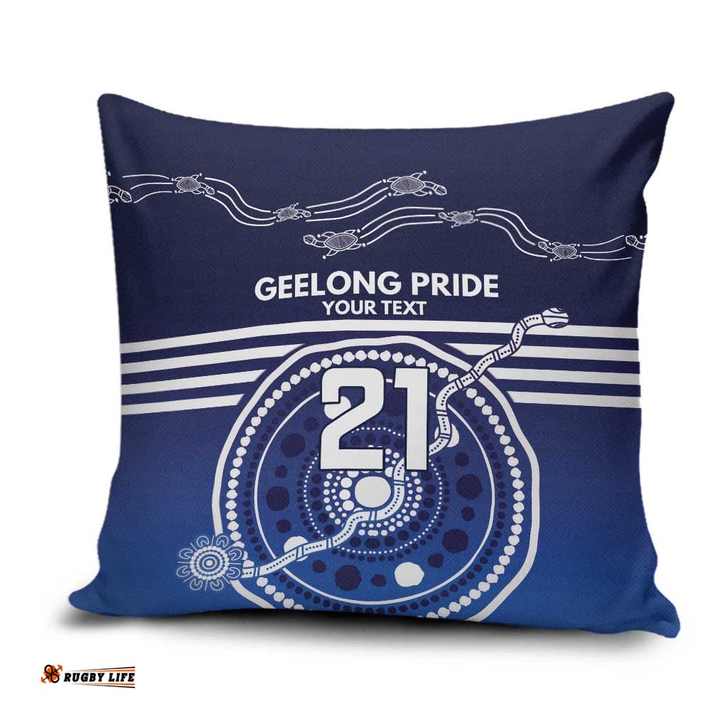 Custom Geelong Pride Pillow Cover On the Road to Glory Indigenous Aboriginal LT9