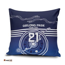 Custom Geelong Pride Pillow Cover On the Road to Glory Indigenous Aboriginal LT9