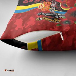Gold Suns ANZAC Personalised Pillow Cover Lest We Forget Poppy Camo LT9