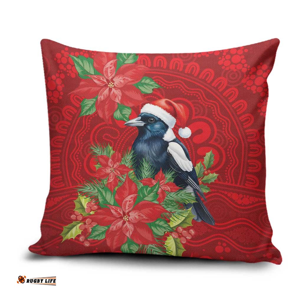 Australian Magpie Pillow Cover Aboriginal Inspired Christmas LT9