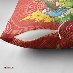 Budgerigar Australia Christmas Pillow Cover Budgies Golden Wattle Aboriginal Red LT14